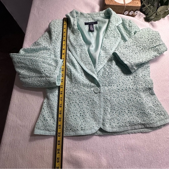 Jones Wear Women’s Lined Lace Mint Green Skirt Set Size 14 - Picture 8 of 16